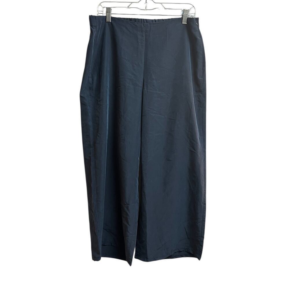 J.Jill Navy Blue Wide Leg Cropped Pants Navy Blue Medium